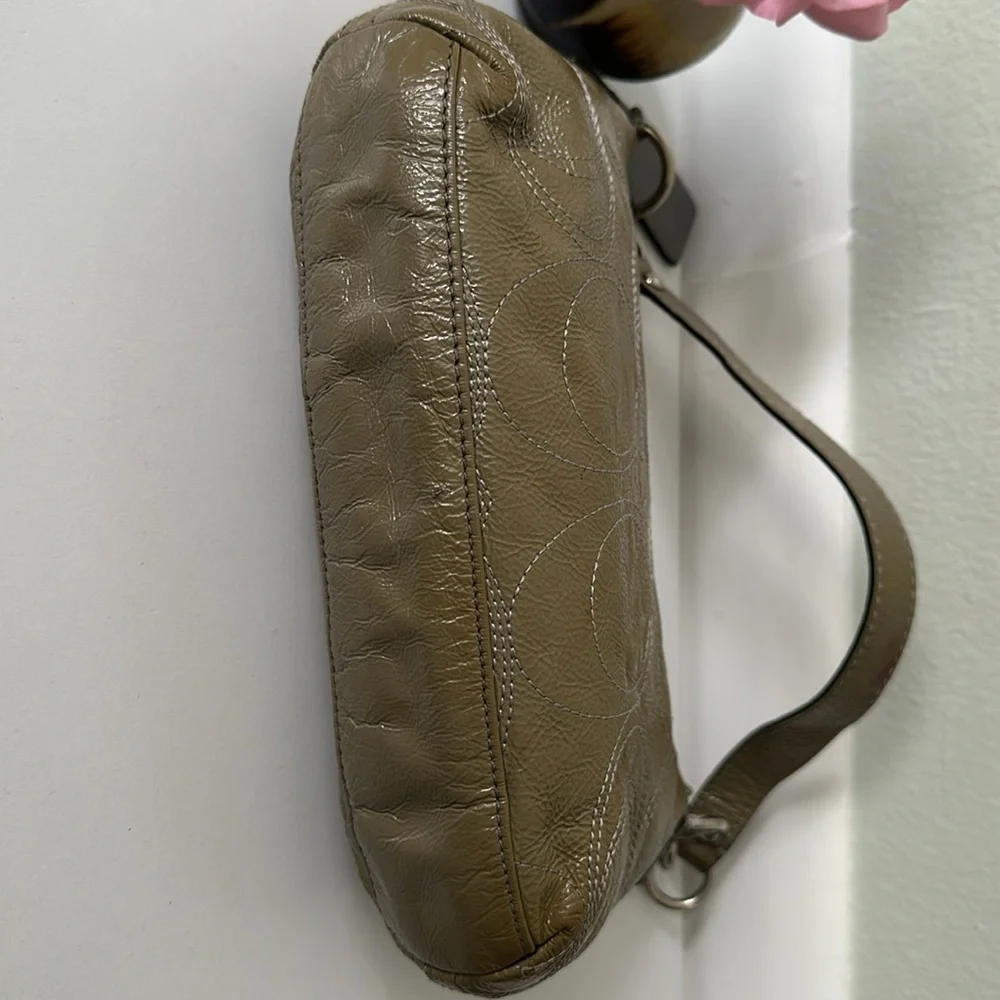 Coach Olive Green Leather Hobo Shoulder Bag